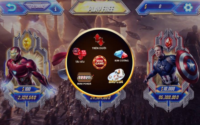 Cách thức chơi Avenger sunwin bao gồm cách thức Hero, màn chơi Thanos và chế độ nổ hũ