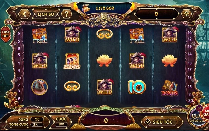 Nổ hũ Pirate King slot game có tỷ lệ trả thưởng cực hấp dẫn